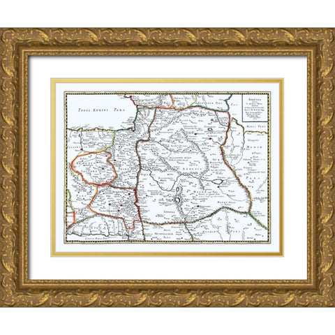 Armenia - Sanson 1641 Gold Ornate Wood Framed Art Print with Double Matting by Sanson