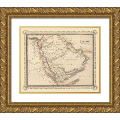 Arabia Gold Ornate Wood Framed Art Print with Double Matting by Unknown