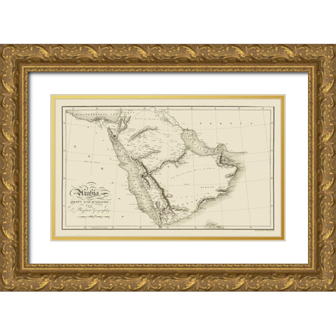 Arabia - Playfair Gold Ornate Wood Framed Art Print with Double Matting by Playfair