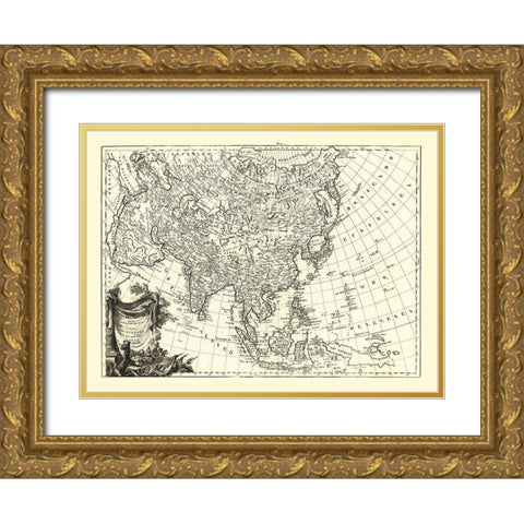 Asia - Endasian 1787 Gold Ornate Wood Framed Art Print with Double Matting by Endasian