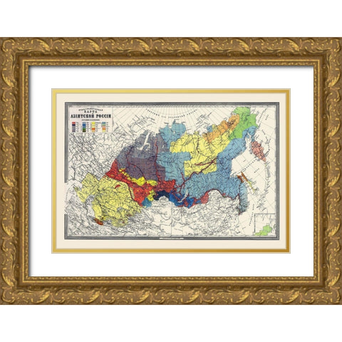 Russia - 1870 Gold Ornate Wood Framed Art Print with Double Matting by Unknown