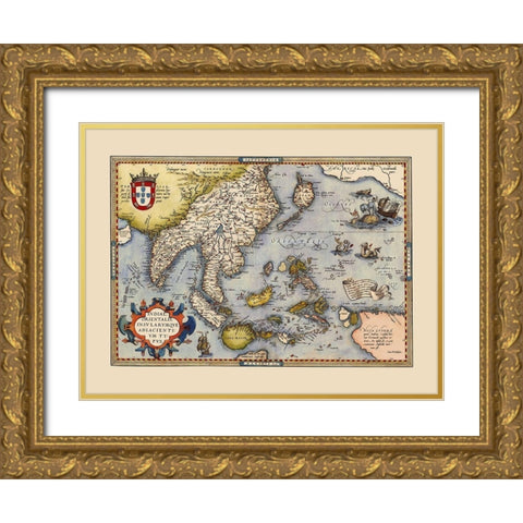 Southeast Asia Indonesia Philippines Japan Gold Ornate Wood Framed Art Print with Double Matting by Ortelius