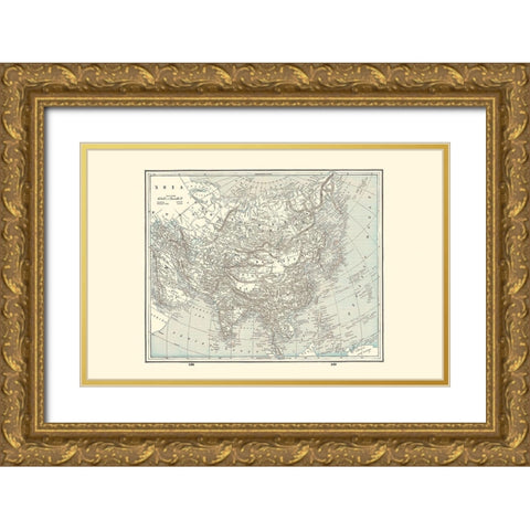 Asia - Rathbun 1893 Gold Ornate Wood Framed Art Print with Double Matting by Rathbun