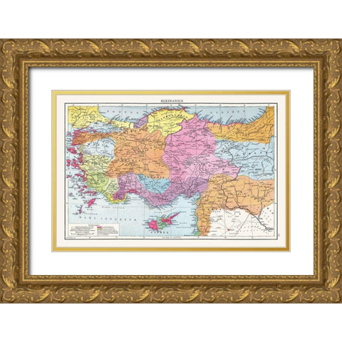 Asia Minor - Droysen 1886 Gold Ornate Wood Framed Art Print with Double Matting by Droysen