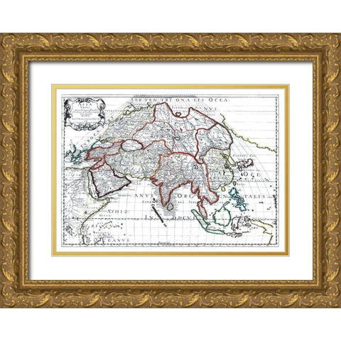Asia - Sanson 1641 Gold Ornate Wood Framed Art Print with Double Matting by Sanson