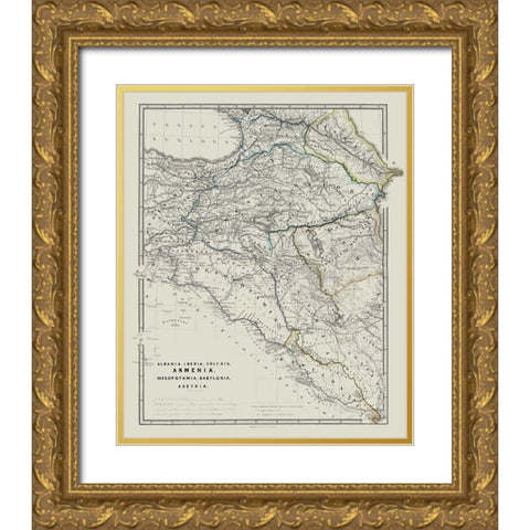 Asia Armenia Mesopotamia Babylonia Assyria Gold Ornate Wood Framed Art Print with Double Matting by Spruner