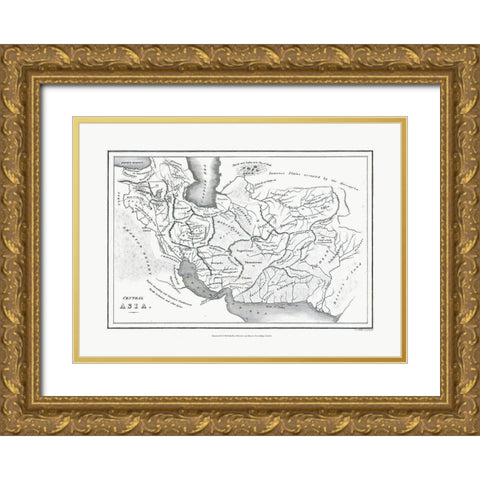 Central Asia - Oxford 1828 Gold Ornate Wood Framed Art Print with Double Matting by Oxford