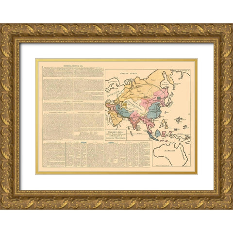 Asia - Le Sage 1801 Gold Ornate Wood Framed Art Print with Double Matting by Le Sage