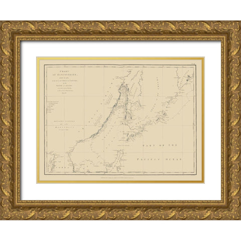 Asia Discoveries China Tartary - Robinson 1787 Gold Ornate Wood Framed Art Print with Double Matting by Robinson