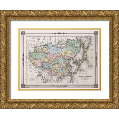 China Japan - Levasseur Gold Ornate Wood Framed Art Print with Double Matting by Levasseur