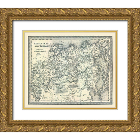 Russia in Asia Tartary - Tanner 1836 Gold Ornate Wood Framed Art Print with Double Matting by Tanner