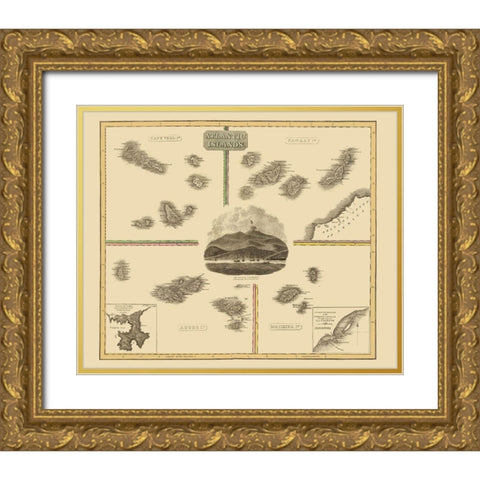 Cape Verde Canary Madeira Azore - Thomson 1814 Gold Ornate Wood Framed Art Print with Double Matting by Thomson