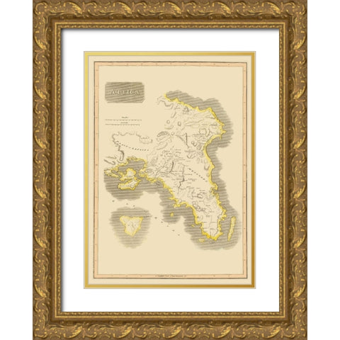 Attica Region Greece - Thomson 1815 Gold Ornate Wood Framed Art Print with Double Matting by Thomson