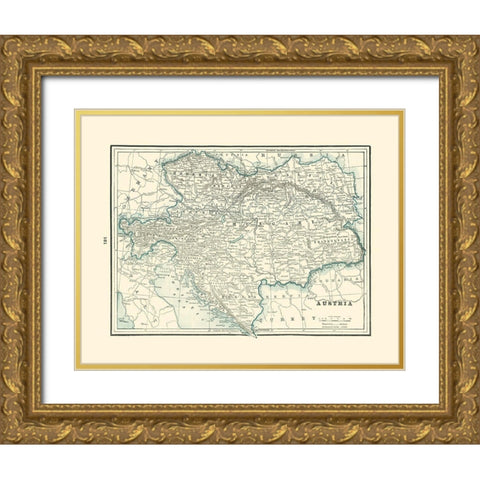 Austria - Rathbun 1893 Gold Ornate Wood Framed Art Print with Double Matting by Rathbun