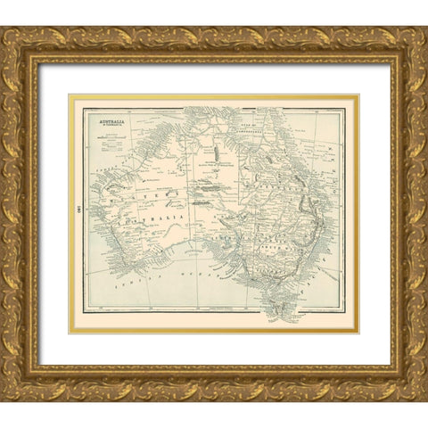 Australia Tasmania - Rathbun 1893 Gold Ornate Wood Framed Art Print with Double Matting by Rathbun