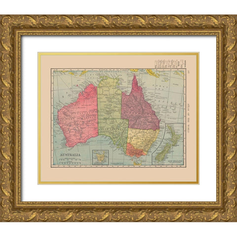 Australia - Hammond 1910 Gold Ornate Wood Framed Art Print with Double Matting by Hammond