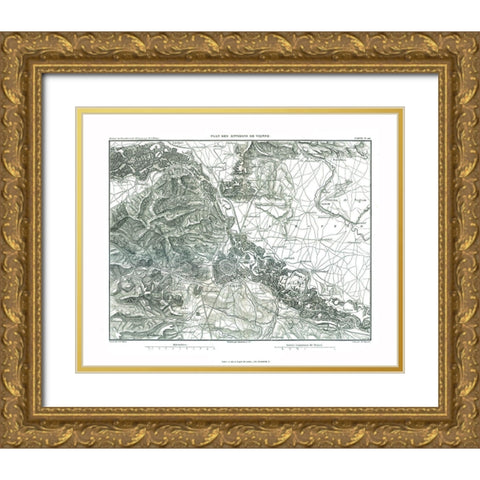 Vienna Austria - Thiers 1866 Gold Ornate Wood Framed Art Print with Double Matting by Thiers