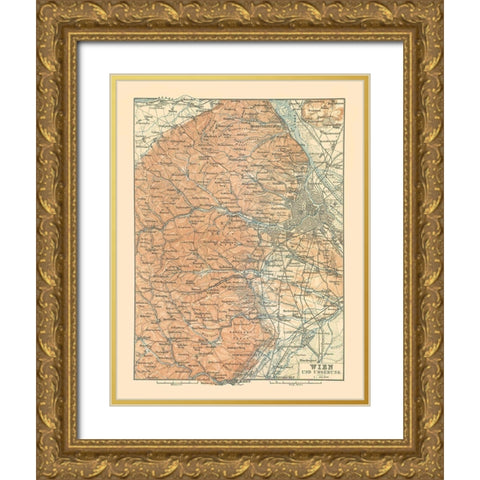 Vienna Austria - Baedeker 1896 Gold Ornate Wood Framed Art Print with Double Matting by Baedeker