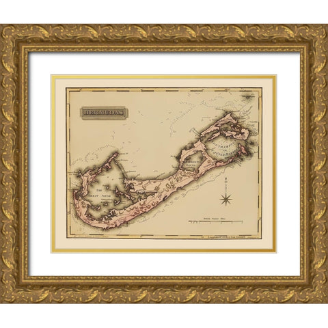 Bermuda - Lucas 1823 Gold Ornate Wood Framed Art Print with Double Matting by Lucas