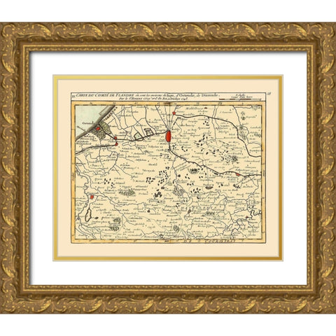 Brugge Environs Belgium - Robert 1748  Gold Ornate Wood Framed Art Print with Double Matting by Robert