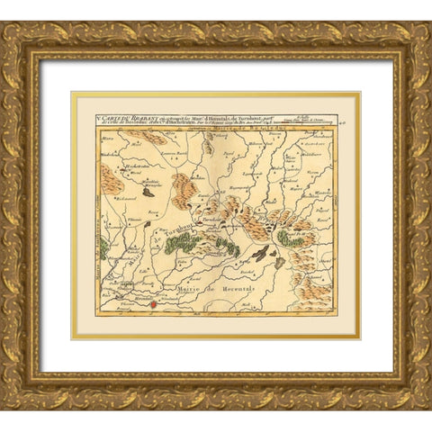 Herentals Environs Belgium - Robert 1748  Gold Ornate Wood Framed Art Print with Double Matting by Robert