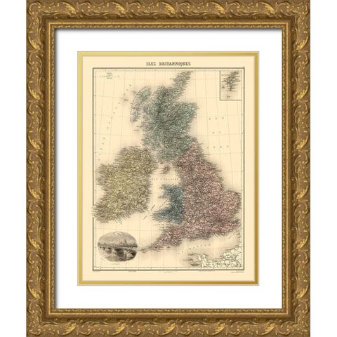 British Isles - Scotland - Migeon Gold Ornate Wood Framed Art Print with Double Matting by Migeon
