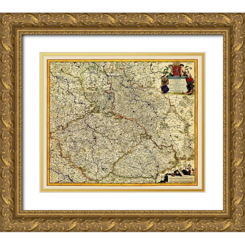Bohemia Czech Republic Eastern Europe Gold Ornate Wood Framed Art Print with Double Matting by Kauffer