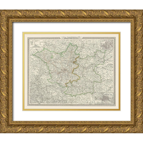 Brandenburg Germany - Weimar 1827 Gold Ornate Wood Framed Art Print with Double Matting by Weimar