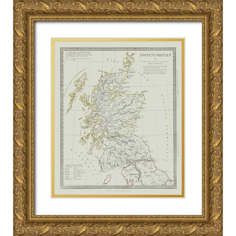 Ancient Britain Terrain United Kingdom Gold Ornate Wood Framed Art Print with Double Matting by Baldwin