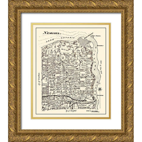 Niagara on Lake Ontario Landowner Canada Gold Ornate Wood Framed Art Print with Double Matting by Tench