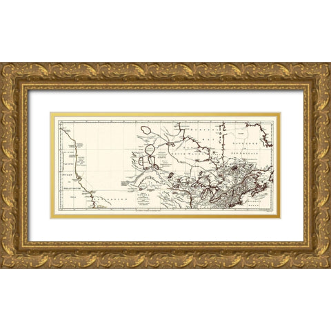 North Part Louisiana United States Canada Gold Ornate Wood Framed Art Print with Double Matting by Jeffreys