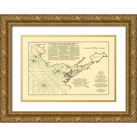 Halifax Harbor Nova Scotia Canada - Jeffreys 1759 Gold Ornate Wood Framed Art Print with Double Matting by Jeffreys