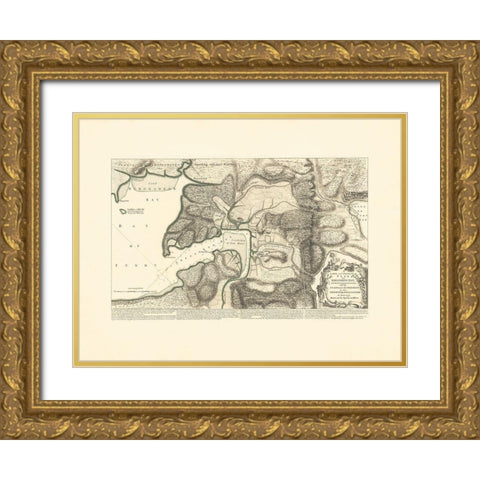 Shegnekto Bay French Forts and Settlements Gold Ornate Wood Framed Art Print with Double Matting by JEFFREYS