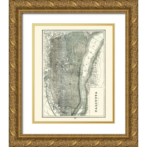Asia Calcutta India - Rathbun 1893 Gold Ornate Wood Framed Art Print with Double Matting by Rathbun