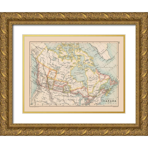 Canada - Bartholomew 1892 Gold Ornate Wood Framed Art Print with Double Matting by Bartholomew