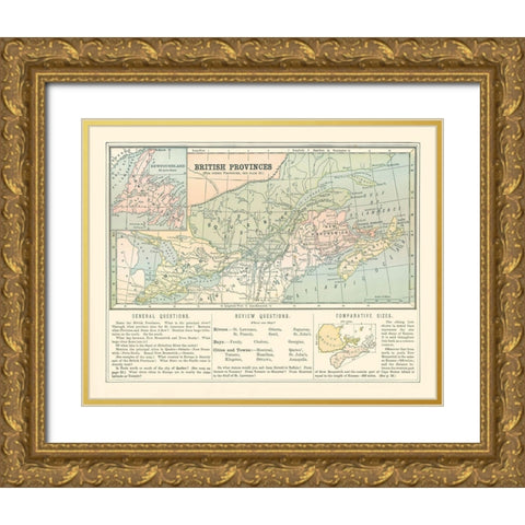 British Provinces Canada - Monteith 1882 Gold Ornate Wood Framed Art Print with Double Matting by Monteith