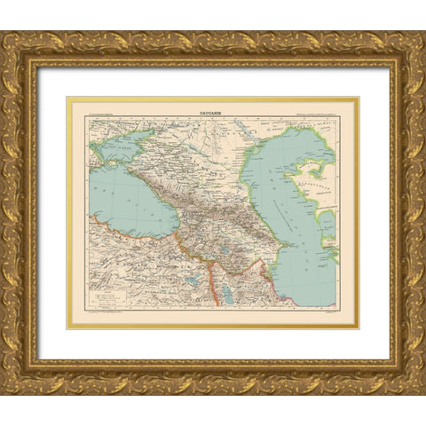 Russia - Schrader 1908 Gold Ornate Wood Framed Art Print with Double Matting by Schrader