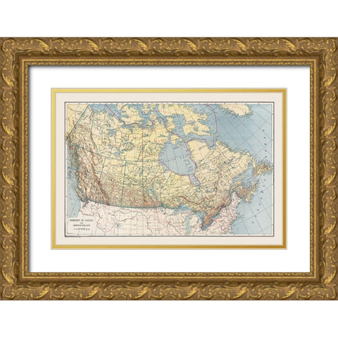 Newfoundland Canada - Reynold 1921 Gold Ornate Wood Framed Art Print with Double Matting by Reynold