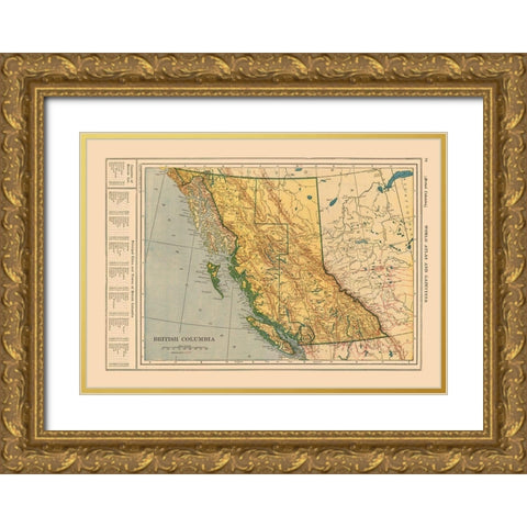 British Columbia Canada - Reynold 1921 Gold Ornate Wood Framed Art Print with Double Matting by Reynold