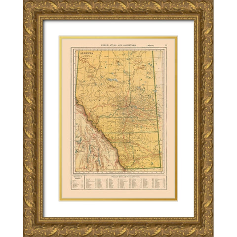 Alberta Canada - Reynold 1921 Gold Ornate Wood Framed Art Print with Double Matting by Reynold