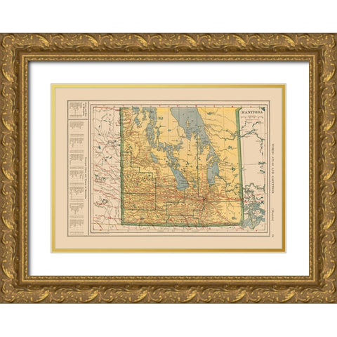 Manitoba Canada - Reynold 1921 Gold Ornate Wood Framed Art Print with Double Matting by Reynold