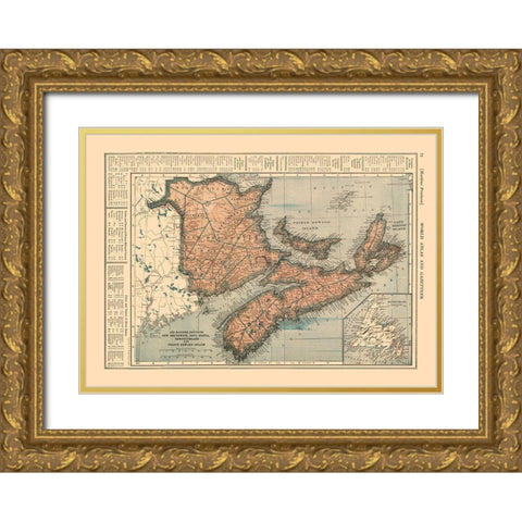 Maritime Provinces Canada - Reynold 1921 Gold Ornate Wood Framed Art Print with Double Matting by Reynold