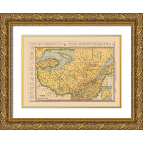 Quebec Canada - Reynold 1921 Gold Ornate Wood Framed Art Print with Double Matting by Reynold