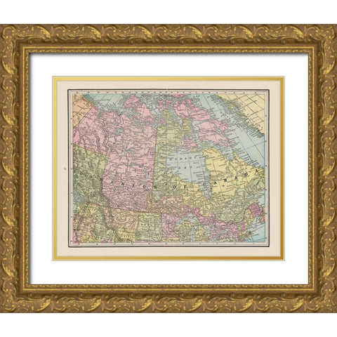 Canada - Cram 1892 Gold Ornate Wood Framed Art Print with Double Matting by Cram