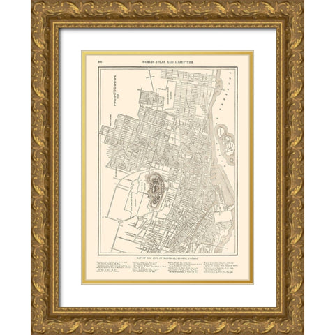 Quebec Canada - Reynold 1921 Gold Ornate Wood Framed Art Print with Double Matting by Reynold