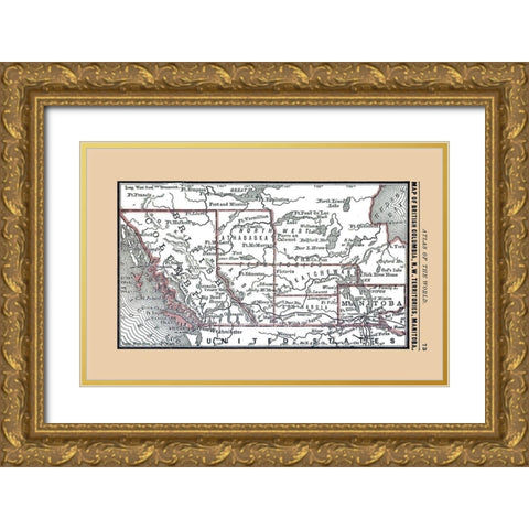 West Central Canada - Alden 1886 Gold Ornate Wood Framed Art Print with Double Matting by Alden