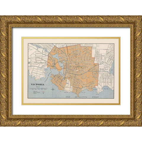 Victoria Canada - Chalifour 1915 Gold Ornate Wood Framed Art Print with Double Matting by Chalifour