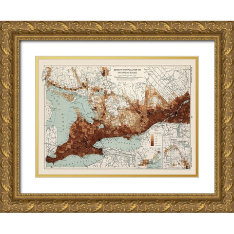 Ontario Quebec Canada 1911 - Chalifour 1915 Gold Ornate Wood Framed Art Print with Double Matting by Chalifour