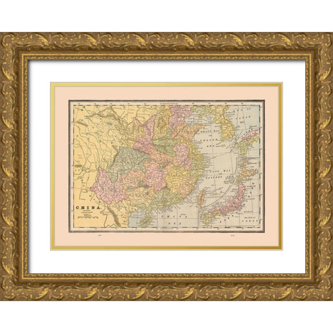 China - Cram 1888 Gold Ornate Wood Framed Art Print with Double Matting by Cram