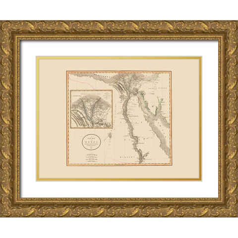 Middle East Egypt - Cary 1805 Gold Ornate Wood Framed Art Print with Double Matting by Cary